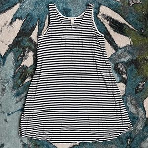 H&M dark navy blue & white striped dress Small
